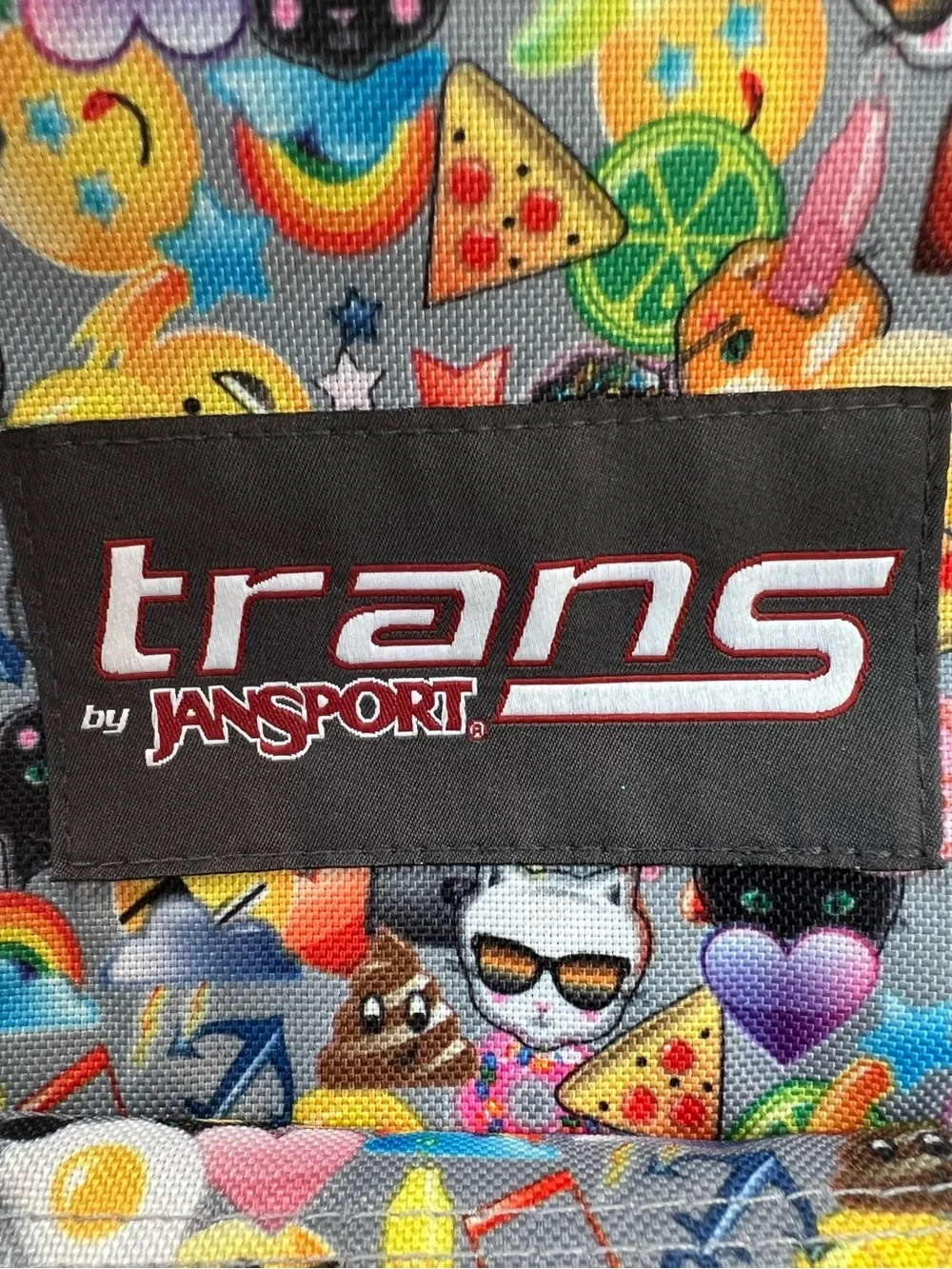 Jansport Trans Fun Bright Large Multicolor Emoji Print Backpack.